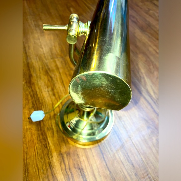 Vintage ￼Brass Bankers Desk Lamp Adjustable Arm Lighting Mid-century/ Modern - Picture 1 of 10